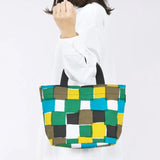 Tote Bag (Horizontal Type) | Ichimatsu | Hand-dyed Raw Fabric Umbrella Cloth 100% Cotton Bag Made in Japan | Kyoto Craftsman Workmanship 【Fuwa Market Original 】 Fuwa Market