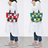 Tote Bag (Horizontal Type) | Ichimatsu | Hand-dyed Raw Fabric Umbrella Cloth 100% Cotton Bag Made in Japan | Kyoto Craftsman Workmanship 【Fuwa Market Original 】 Fuwa Market