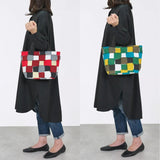 Tote Bag (Horizontal Type) | Ichimatsu | Hand-dyed Raw Fabric Umbrella Cloth 100% Cotton Bag Made in Japan | Kyoto Craftsman Workmanship 【Fuwa Market Original 】 Fuwa Market