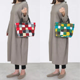 Tote Bag (Horizontal Type) | Ichimatsu | Hand-dyed Raw Fabric Umbrella Cloth 100% Cotton Bag Made in Japan | Kyoto Craftsman Workmanship 【Fuwa Market Original 】 Fuwa Market