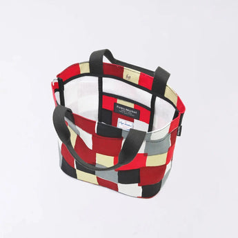 Tote Bag (Horizontal Type) | Ichimatsu | Hand-dyed Raw Fabric Umbrella Cloth 100% Cotton Bag Made in Japan | Kyoto Craftsman Workmanship 【Fuwa Market Original 】 Fuwa Market