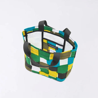 Tote Bag (Horizontal Type) | Ichimatsu | Hand-dyed Raw Fabric Umbrella Cloth 100% Cotton Bag Made in Japan | Kyoto Craftsman Workmanship 【Fuwa Market Original 】 Fuwa Market