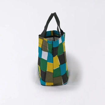 Tote Bag (Horizontal Type) | Ichimatsu | Hand-dyed Raw Fabric Umbrella Cloth 100% Cotton Bag Made in Japan | Kyoto Craftsman Workmanship 【Fuwa Market Original 】 Fuwa Market