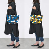 Tote Bag (Horizontal Type) | Aomori Wave Pattern | Hand-Dyed Fabric, 100% Cotton Canvas Bag, Made in Japan | Kyoto Craftsman Workmanship 【Fuwa Market Original 】 Fuwa Market