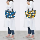 Tote Bag (Horizontal Type) | Aomori Wave Pattern | Hand-Dyed Fabric, 100% Cotton Canvas Bag, Made in Japan | Kyoto Craftsman Workmanship 【Fuwa Market Original 】 Fuwa Market