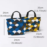 Tote Bag (Horizontal Type) | Aomori Wave Pattern | Hand-Dyed Fabric, 100% Cotton Canvas Bag, Made in Japan | Kyoto Craftsman Workmanship 【Fuwa Market Original 】 Fuwa Market