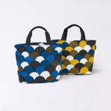Tote Bag (Horizontal Type) | Aomori Wave Pattern | Hand-Dyed Fabric, 100% Cotton Canvas Bag, Made in Japan | Kyoto Craftsman Workmanship 【Fuwa Market Original 】 Fuwa Market