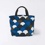 Tote Bag (Horizontal Type) | Aomori Wave Pattern | Hand-Dyed Fabric, 100% Cotton Canvas Bag, Made in Japan | Kyoto Craftsman Workmanship 【Fuwa Market Original 】 Fuwa Market