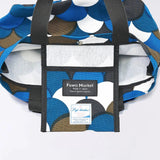 Tote Bag (Horizontal Type) | Aomori Wave Pattern | Hand-Dyed Fabric, 100% Cotton Canvas Bag, Made in Japan | Kyoto Craftsman Workmanship 【Fuwa Market Original 】 Fuwa Market