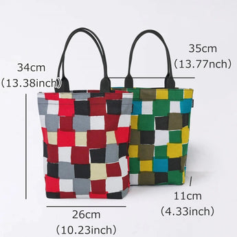 Tote bag (cylindrical) | Ichimatsu | Hand-dyed raw fabric Umbrella cloth 100% cotton bag Made in Japan | Kyoto craftsman work 【 Fuwa Market Original 】 Fuwa Market