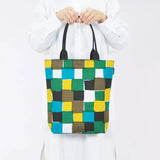 Tote bag (cylindrical) | Ichimatsu | Hand-dyed raw fabric Umbrella cloth 100% cotton bag Made in Japan | Kyoto craftsman work 【 Fuwa Market Original 】 Fuwa Market