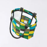 Tote bag (cylindrical) | Ichimatsu | Hand-dyed raw fabric Umbrella cloth 100% cotton bag Made in Japan | Kyoto craftsman work 【 Fuwa Market Original 】 Fuwa Market