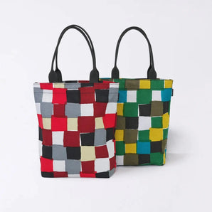 Tote bag (cylindrical) | Ichimatsu | Hand-dyed raw fabric Umbrella cloth 100% cotton bag Made in Japan | Kyoto craftsman work 【 Fuwa Market Original 】 Fuwa Market