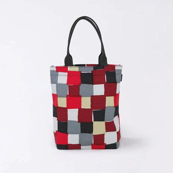 Tote bag (cylindrical) | Ichimatsu | Hand-dyed raw fabric Umbrella cloth 100% cotton bag Made in Japan | Kyoto craftsman work 【 Fuwa Market Original 】 Fuwa Market