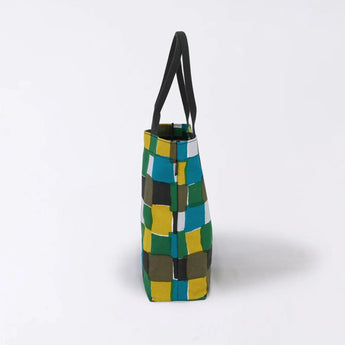 Tote bag (cylindrical) | Ichimatsu | Hand-dyed raw fabric Umbrella cloth 100% cotton bag Made in Japan | Kyoto craftsman work 【 Fuwa Market Original 】 Fuwa Market