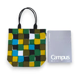 Tote bag (cylindrical) | Ichimatsu | Hand-dyed raw fabric Umbrella cloth 100% cotton bag Made in Japan | Kyoto craftsman work 【 Fuwa Market Original 】 Fuwa Market