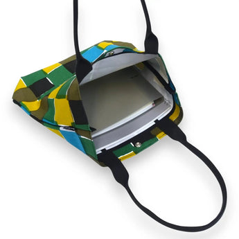 Tote bag (cylindrical) | Ichimatsu | Hand-dyed raw fabric Umbrella cloth 100% cotton bag Made in Japan | Kyoto craftsman work 【 Fuwa Market Original 】 Fuwa Market