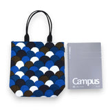 Tote Bag (Vertical Type) | Aoba Nami Yaki | Hand-dyed Fabric, Canvas, 100% Cotton, Bag, Made in Japan | Kyoto Artisan Workmanship 【Fuwa Market Original 】 Fuwa Market