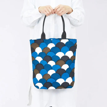 Tote Bag (Vertical Type) | Aoba Nami Yaki | Hand-dyed Fabric, Canvas, 100% Cotton, Bag, Made in Japan | Kyoto Artisan Workmanship 【Fuwa Market Original 】 Fuwa Market
