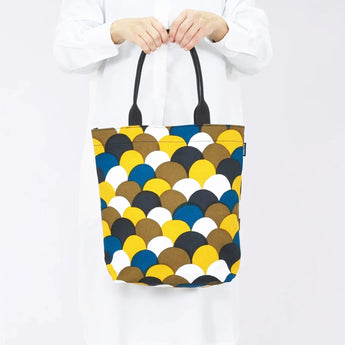 Tote Bag (Vertical Type) | Aoba Nami Yaki | Hand-dyed Fabric, Canvas, 100% Cotton, Bag, Made in Japan | Kyoto Artisan Workmanship 【Fuwa Market Original 】 Fuwa Market