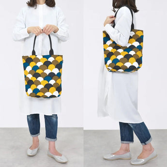 Tote Bag (Vertical Type) | Aoba Nami Yaki | Hand-dyed Fabric, Canvas, 100% Cotton, Bag, Made in Japan | Kyoto Artisan Workmanship 【Fuwa Market Original 】 Fuwa Market