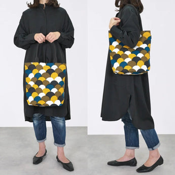 Tote Bag (Vertical Type) | Aoba Nami Yaki | Hand-dyed Fabric, Canvas, 100% Cotton, Bag, Made in Japan | Kyoto Artisan Workmanship 【Fuwa Market Original 】 Fuwa Market