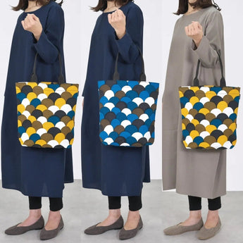 Tote Bag (Vertical Type) | Aoba Nami Yaki | Hand-dyed Fabric, Canvas, 100% Cotton, Bag, Made in Japan | Kyoto Artisan Workmanship 【Fuwa Market Original 】 Fuwa Market