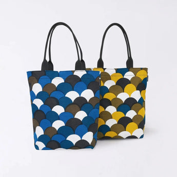 Tote Bag (Vertical Type) | Aoba Nami Yaki | Hand-dyed Fabric, Canvas, 100% Cotton, Bag, Made in Japan | Kyoto Artisan Workmanship 【Fuwa Market Original 】 Fuwa Market