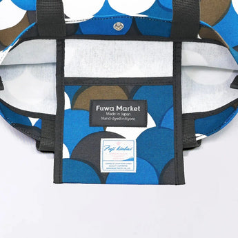 Tote Bag (Vertical Type) | Aoba Nami Yaki | Hand-dyed Fabric, Canvas, 100% Cotton, Bag, Made in Japan | Kyoto Artisan Workmanship 【Fuwa Market Original 】 Fuwa Market