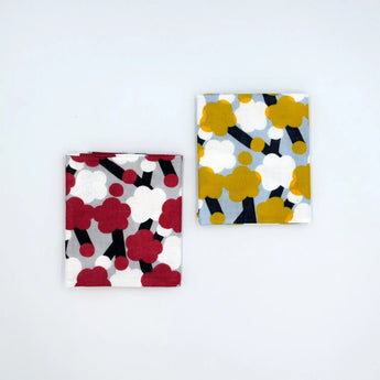 Hankachi | Plum pattern | Hand-dyed fabric, 100% cotton, gauze, soft towel, double gauze, made in Japan | Pattern of happiness 【 Fuwa Market Original 】 Fuwa Market