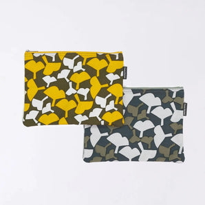 Flat pouch | Ginkgo leaves | Hand-dyed fabric, umbrella cloth, 100% cotton, pouch, made in Japan | For your happiness 【 Fuwa Market Original 】 Fuwa Market