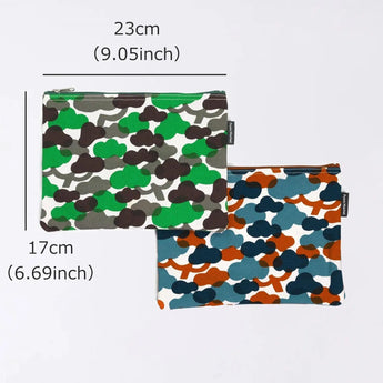 Flat pouch | Matsukawa | Hand-dyed fabric Umbrella cloth 100% cotton pouch Made in Japan | Happiness pattern 【 Fuwa Market Original 】 Fuwa Market