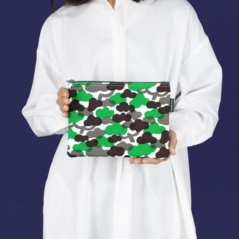 Flat pouch | Matsukawa | Hand-dyed fabric Umbrella cloth 100% cotton pouch Made in Japan | Happiness pattern 【 Fuwa Market Original 】 Fuwa Market