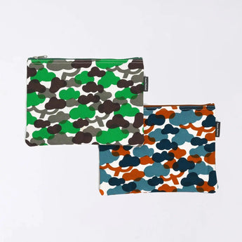 Flat pouch | Matsukawa | Hand-dyed fabric Umbrella cloth 100% cotton pouch Made in Japan | Happiness pattern 【 Fuwa Market Original 】 Fuwa Market