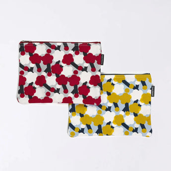 Flat pouch | Plum pattern | Hand-dyed fabric Umbrella cloth 100% cotton Pouch Made in Japan | Pattern of happiness 【 Fuwa Market Original 】 Fuwa Market