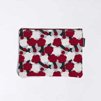 Flat pouch | Plum pattern | Hand-dyed fabric Umbrella cloth 100% cotton Pouch Made in Japan | Pattern of happiness 【 Fuwa Market Original 】 Fuwa Market