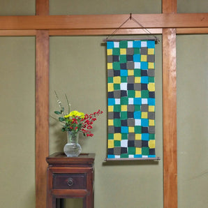 Handtuch | Ichimatsu | Handgefärbter Stoff Handtuch 100% Baumwolle Japanisch Hergestellt | Kyoto Handwerker Hergestellt 【 Fuwa Market Original 】 Fuwa Market