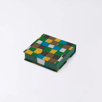 Memo pad | Ichimatsu | Hand-dyed Japanese paper block memo pad Made in Japan | Happiness pattern series Stationery 【 Fuwa Market Original 】 Fuwa Market