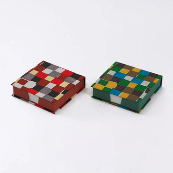 Memo pad | Ichimatsu | Hand-dyed Japanese paper block memo pad Made in Japan | Happiness pattern series Stationery 【 Fuwa Market Original 】 Fuwa Market