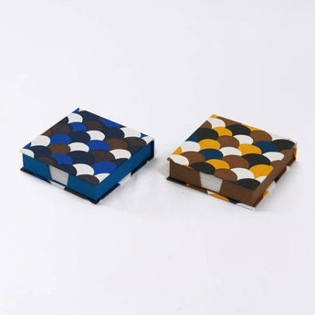 Memo Pad | Aomori Wave Pattern | Hand-dyed Japanese Paper Block Memo Pad Made in Japan | Happy Pattern Series Stationery 【 Fuwa Market Original 】 Fuwa Market