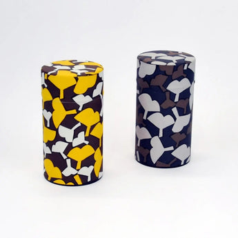 Tea Caddy | Silver Plum Pattern | Hand-dyed Japanese Paper Tea Container Made in Japan | Happiness Pattern Series 【Fuwa Market Original】 Fuwa Market