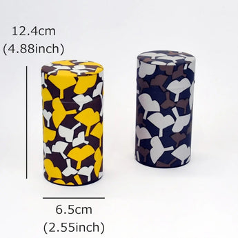 Tea Caddy | Silver Plum Pattern | Hand-dyed Japanese Paper Tea Container Made in Japan | Happiness Pattern Series 【Fuwa Market Original】 Fuwa Market