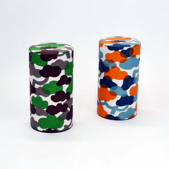 Tea caddy | Pine tree bark | Hand-dyed Japanese paper Tea container Made in Japan | Happiness pattern series 【 Fuwa Market Original 】 Fuwa Market