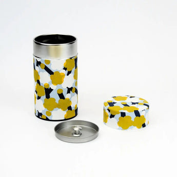 Tea caddy | Plum pattern | Hand-dyed Japanese paper Tea container Made in Japan | Happy pattern series 【 Fuwa Market Original 】 Fuwa Market