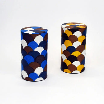 Tea caddy | Seigaiha pattern | Hand-dyed Japanese paper tea container made in Japan | Happy pattern series 【 Fuwa Market Original 】 Fuwa Market