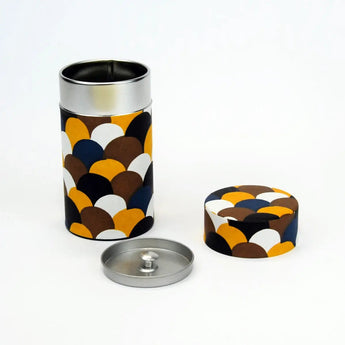 Tea caddy | Seigaiha pattern | Hand-dyed Japanese paper tea container made in Japan | Happy pattern series 【 Fuwa Market Original 】 Fuwa Market