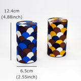 Tea caddy | Seigaiha pattern | Hand-dyed Japanese paper tea container made in Japan | Happy pattern series 【 Fuwa Market Original 】 Fuwa Market