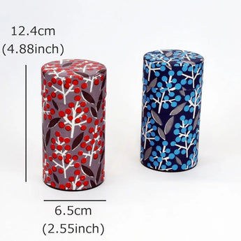 Tea caddy | Nantenzakura | Hand-dyed Japanese paper Tea container Made in Japan | Happy pattern series 【 Fuwa Market Original 】 Fuwa Market