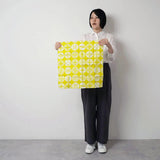 Wind Bath Towel 48cm | Isa Pattern Pine | Double-sided Dye Yellow / Green | Silk Shantung | Musubi Musubi