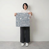 Paravent 48cm | Style Izu | Double face teinté bleu / orange | Écran en tissu | Musubi Musubi